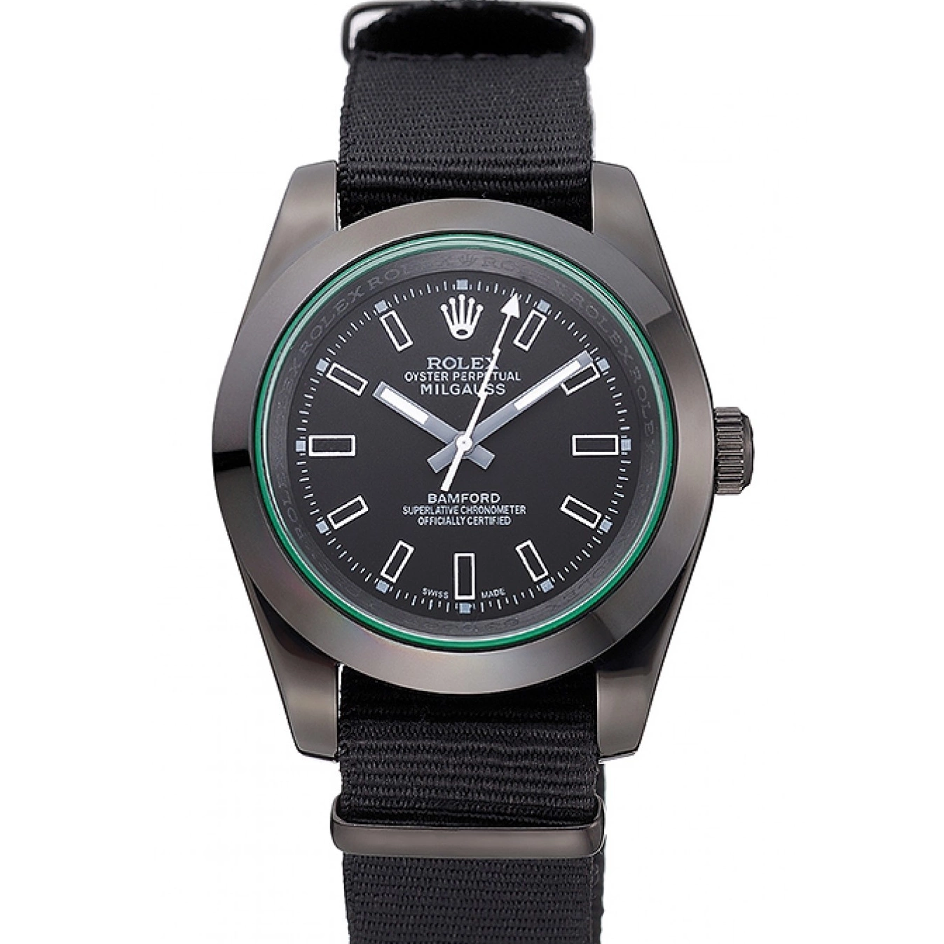 Rolex aaa copy 622001 Strap Milgauss Bamford Rolex Nylon Black 0823